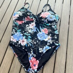 Floral one piece, bathing suit